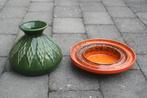 West-germany oranje schotel + gratis jasba vaas jaren 60, Antiek en Kunst, Ophalen of Verzenden