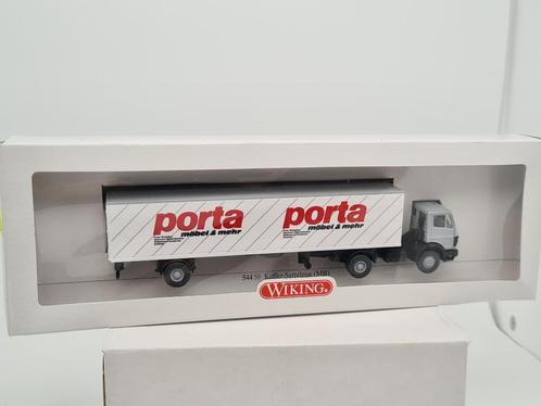 Mercedes vrachtwagen Porta Meubels - Wiking 1/87, Hobby en Vrije tijd, Modelauto's | 1:87, Zo goed als nieuw, Bus of Vrachtwagen