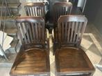 set van 4 koloniale stoelen, Huis en Inrichting, Gebruikt, Bruin, Koloniaal, Ophalen of Verzenden