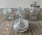 Glazen bewaarpotten 4 stuks, Ophalen, Gebruikt, Glas, Pot, Bus of Blik