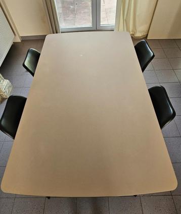 Eettafel & 4 designstoelen zwart - Metaal/laminaat beschikbaar voor biedingen