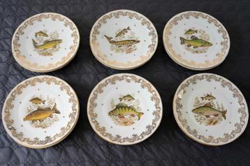 Vintage Limoges porseleinen visservies disponible aux enchères