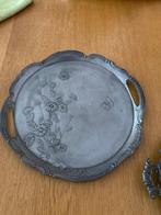 Bloemrijke tinnen schaal, Antiek en Kunst, Ophalen