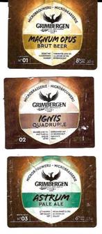 bieretiketten, microbrouwerij Grimbergen,, Verzamelen, Biermerken, Gebruikt, Ophalen of Verzenden