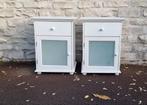 2 tables de nuit bois blanc, Ophalen, Hout