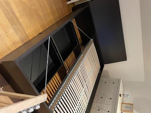 Tweepersoonsbed 160cm, Huis en Inrichting, Slaapkamer | Bedden, Gebruikt, Tweepersoons, 160 cm, 200 cm, Hout, Zwart, Ophalen