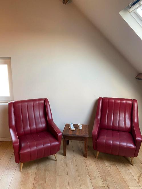 Vintage rode fauteuils - stijlvol en comfortabel!, Huis en Inrichting, Fauteuils, Zo goed als nieuw, Ophalen
