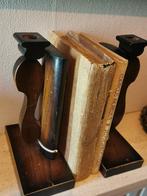 Vintage houten boekensteun set, Antiek en Kunst, Ophalen