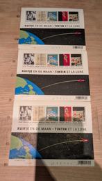 Kuifje en de maan- Tintin er la Lune. 3 postzegelvellen, Enlèvement ou Envoi