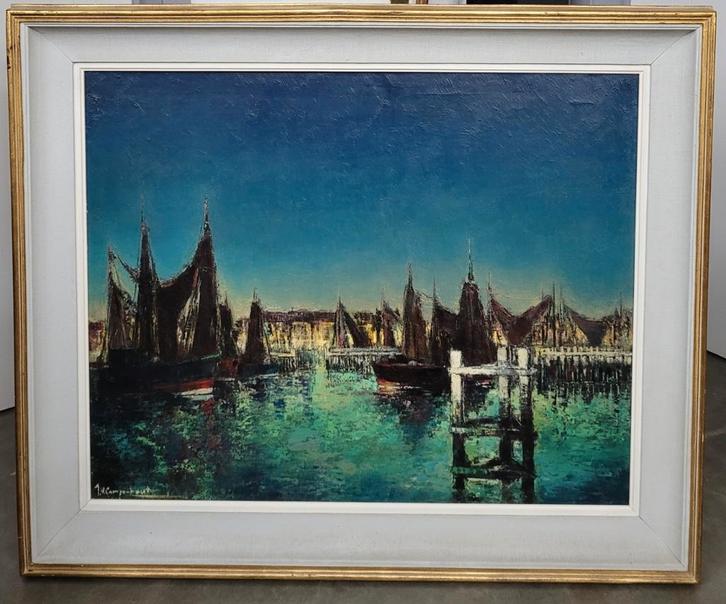 Jan VAN CAMPENHOUT, marine op doek, Antiquités & Art, Art | Peinture | Classique, Enlèvement