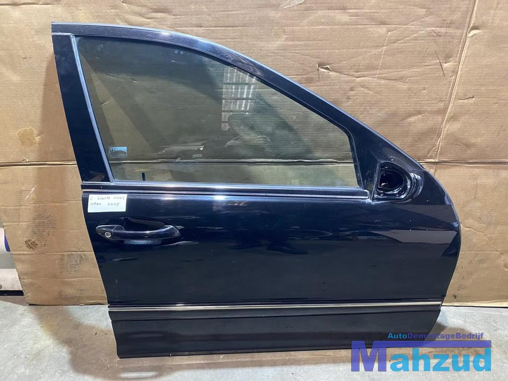MERCEDES C-KLASSE W203 Zwart Rechts voor deur portier 2000-2, Gebruikt, Mercedes-Benz AG, Deur, Mercedes-Benz