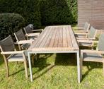 table de jardin en teck avec chaises Royal Botania, Enlèvement, Utilisé, Rectangulaire, Bois