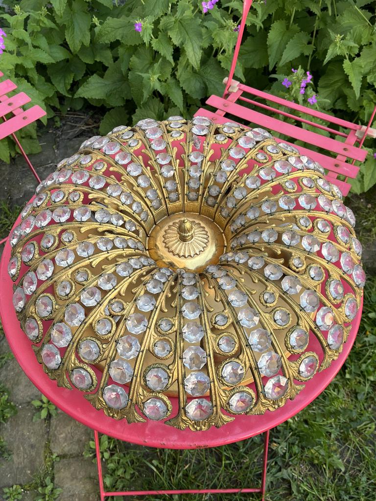 lustre doré, Enlèvement, Utilisé, Verre