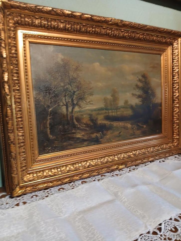 Kudde herder en schapen., Antiek en Kunst, Kunst | Schilderijen | Klassiek, Ophalen