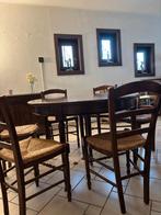 tafel + 6 stoelen met rieten zitting, Ophalen, Gebruikt, Overige materialen, Rond
