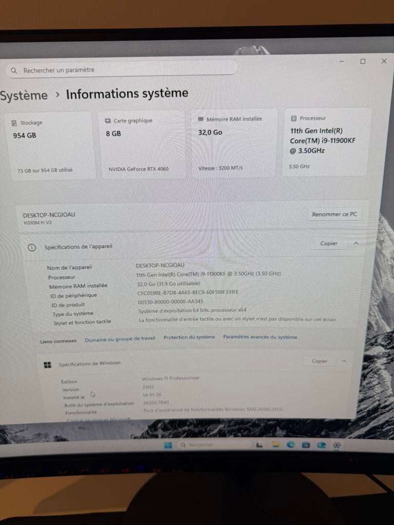 PC Gamer Complet  i9 + RTX 4060 Écran + Clavier + Souris, Enlèvement, Comme neuf, Gaming