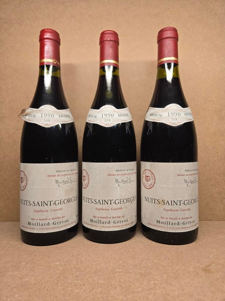 3x Nuits St Georges 1990 (Moillard Grivot), Collections, Enlèvement