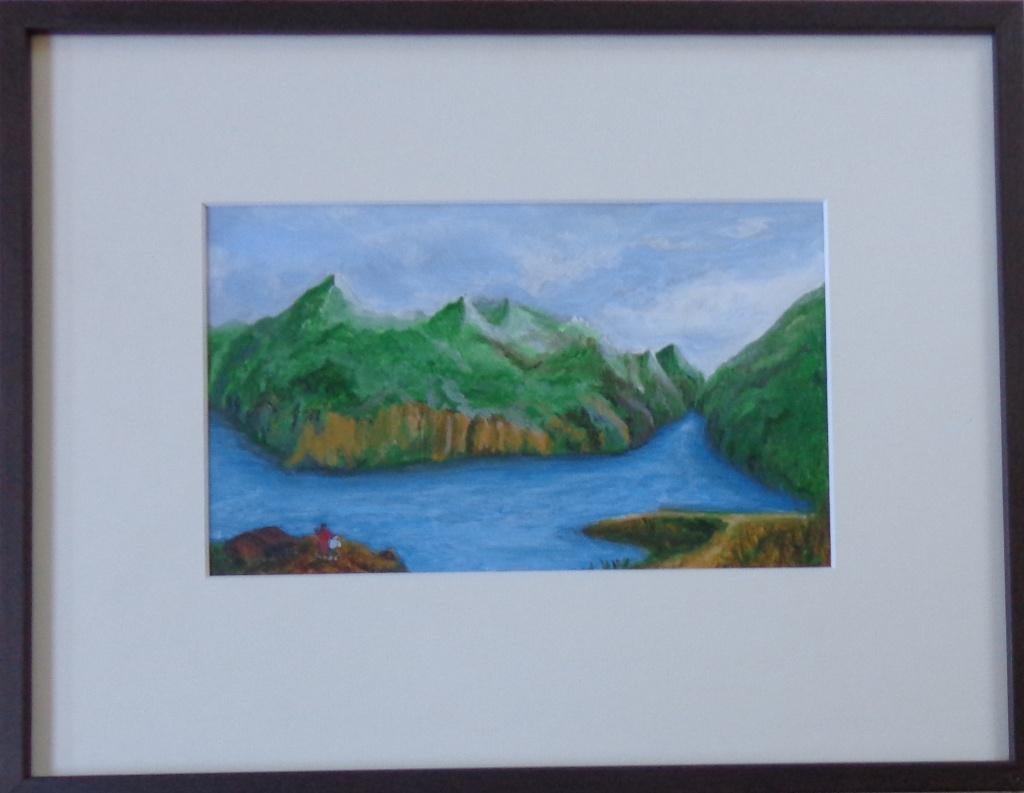 HUGO CANOILAS / LANDSCAPE / OLIEVERF PAPIER / 32x41cm KADER, Enlèvement ou Envoi