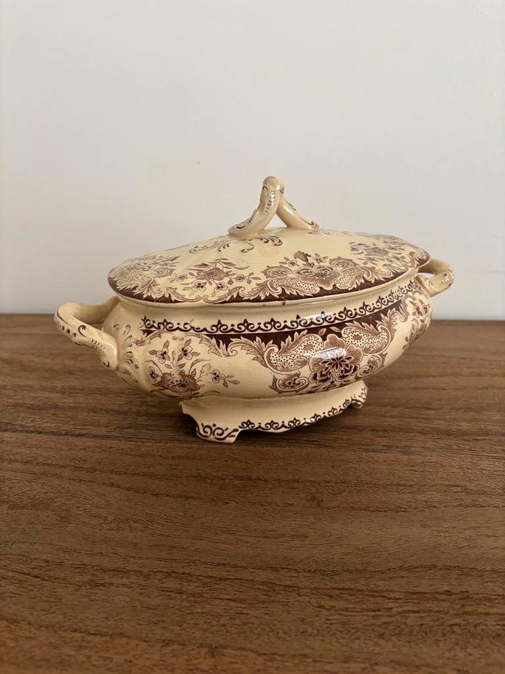 Antieke terrine / soepterrine – DORDRECHT B.F.K – Belgium, Antiquités & Art, Antiquités | Plateaux, Enlèvement