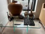 Glazen salontafel, Ophalen, Gebruikt, 50 tot 100 cm, Vierkant