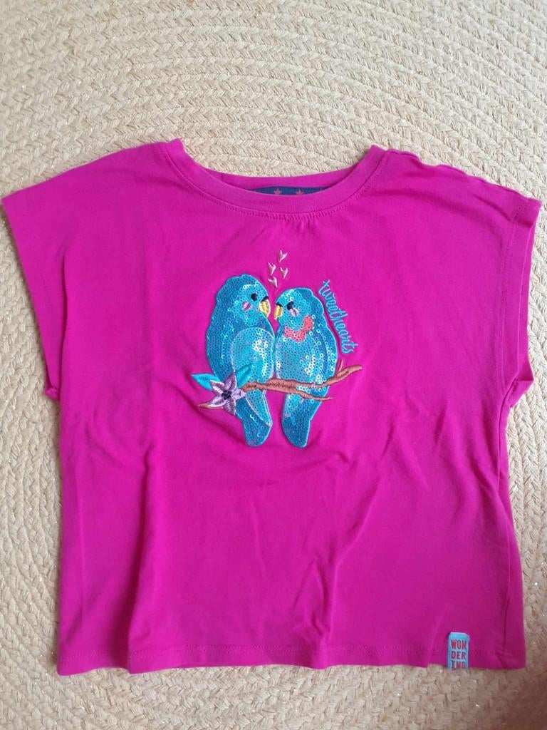 T-shirt "Tweethearts" maat 104 - WE, Kinderen en Baby's, Kinderkleding | Maat 104, Gebruikt, WE, Meisje, Ophalen of Verzenden
