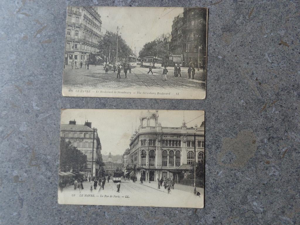 2 oude postkaarten van Le Havre in Frankrijk, Ophalen, Frankrijk
