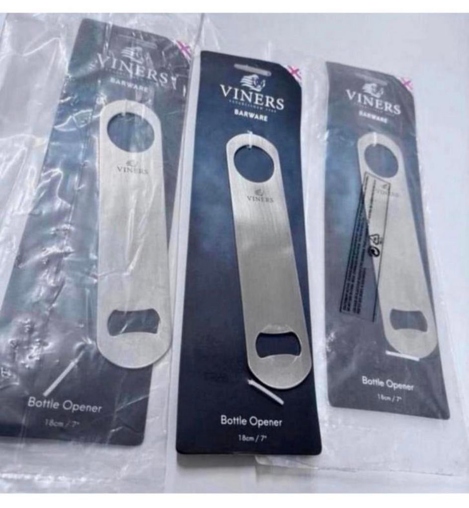 3X Viners Barware Flat Bottle Opener fles bier opener horeca, Verzamelen, Biermerken, Nieuw, Flesopener, Ophalen of Verzenden