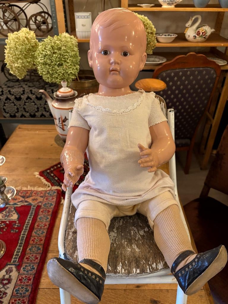 2 Antieke Celluloid Poppen D.R.P Germany en 1 Schildpad Pop., Antiek en Kunst, Antiek | Speelgoed, Ophalen of Verzenden