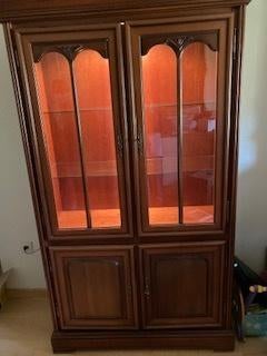 vitrinekast, Huis en Inrichting, Ophalen, Klassiek  kerselaar, 100 tot 150 cm, Kersenhout
