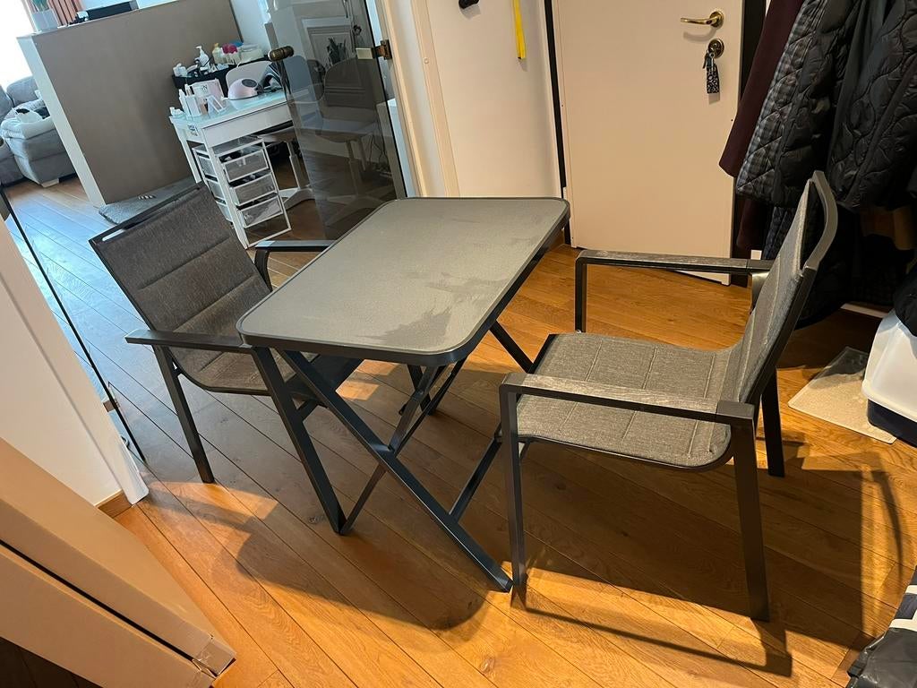 Set terrasmeubels, Aluminium, Zo goed als nieuw, Tuinset, Eettafel