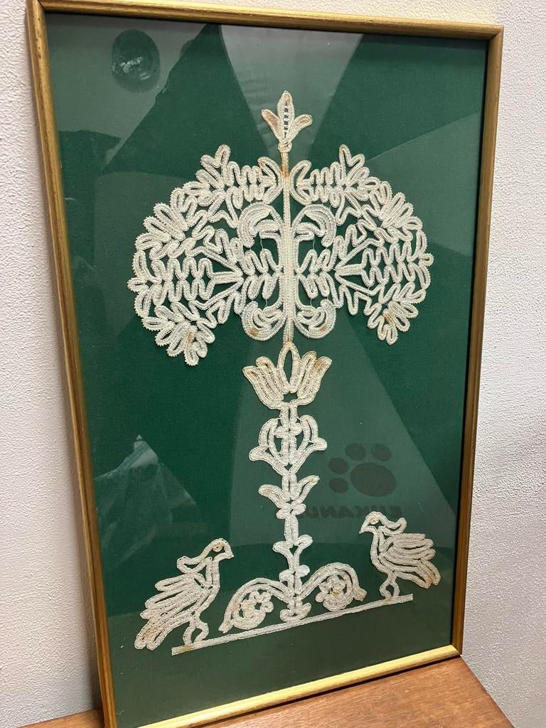 Oid kader met antiek kant 60cm x 36cm, Ophalen of Verzenden