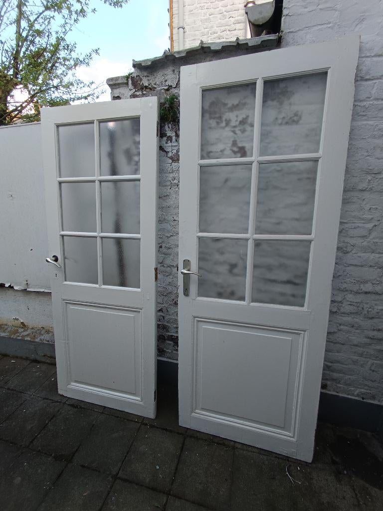 2 Portes vitrées d'intérieurs, Vitrail, 160 cm ou plus, Enlèvement, Utilisé