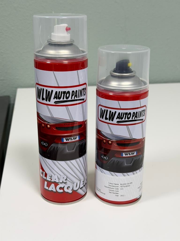 Spuitbus Mitsubishi U21 Bluish Silver + blanke lak Auto verf, Auto diversen, Autogereedschap, Nieuw, Ophalen of Verzenden