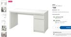 IKEA Malm Bureau - Wit, Ophalen, Gebruikt