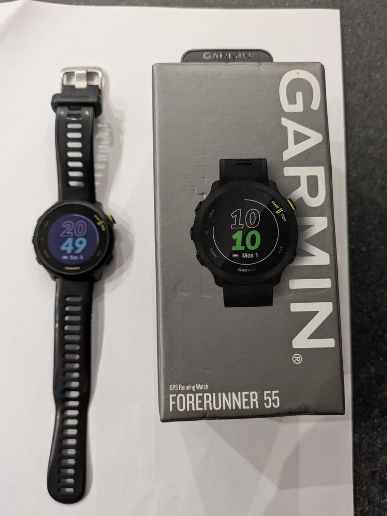Te koop: Garmin Forerunner 55 sporthorloge, Ophalen, Zwart, Garmin, Zo goed als nieuw