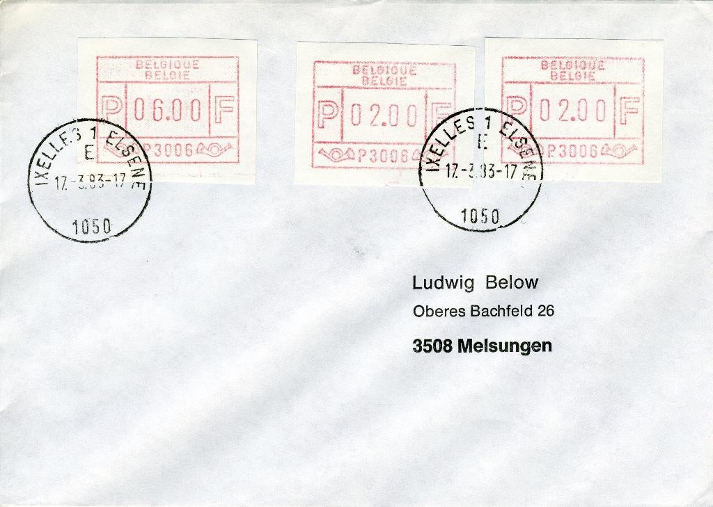 (B) ATM6 FDC Brief 1981 - 2-2-6 BEF, Ophalen of Verzenden, Gestempeld, 1e dag stempel