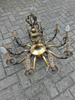 Een aantal koperen lusters zowel zware als lichte, Huis en Inrichting, Lampen | Kroonluchters, Ophalen
