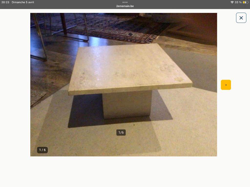 Petite table en travertin, Neuf, Moins de 50 cm, Carré, Enlèvement