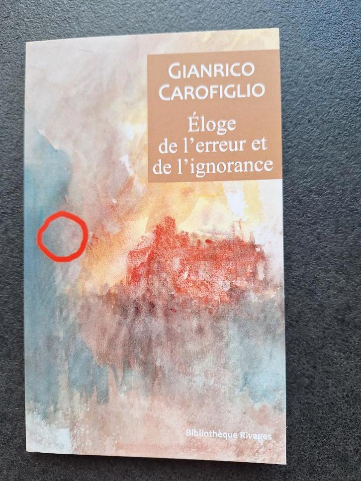 Eloge de l'erreur et de l'ignorance - Gianrico Carafiglio, Livres, Psychologie, Comme neuf, Psychologie du développement, Enlèvement