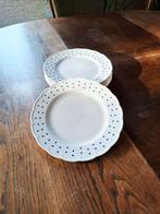 Vintage dinerborden Boch blauwe stippen - set van 6, Enlèvement ou Envoi