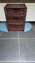 Rieten kastje, Huis en Inrichting, Ophalen, Minder dan 50 cm, Gebruikt, 3 of 4 laden