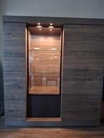 Vitrinekast, tefel en 6 stoelen alles apart TK als nieuw, Ophalen, Zo goed als nieuw, Overige houtsoorten, Modern landelijk