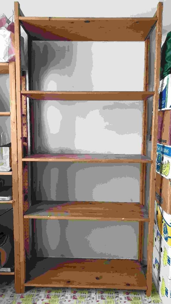 Opbergrek, stellingkast, H218cm, B103cm, D40cm, 5 legplanken, Ophalen