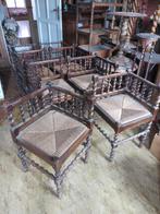 8 Stoelen, gedraaid of getorst hout 15euro/stuk, Huis en Inrichting, Ophalen, Gebruikt, Hout