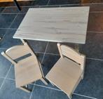 Houten kindertafeltje met 2 stoelen:76cm Lx 50cm Bx 50,5cm H, Ophalen, Gebruikt, Stoel(en)