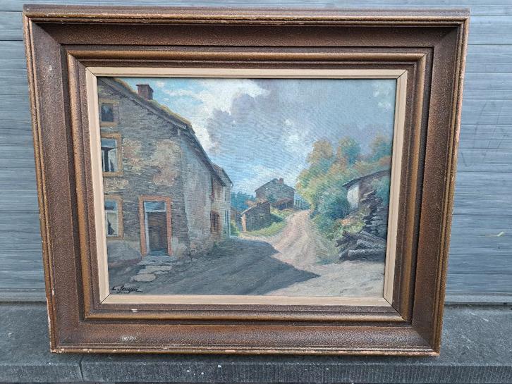 huile sur toile chemin signe Léon SOUGNÉ, Antiquités & Art, Art | Peinture | Classique, Enlèvement ou Envoi