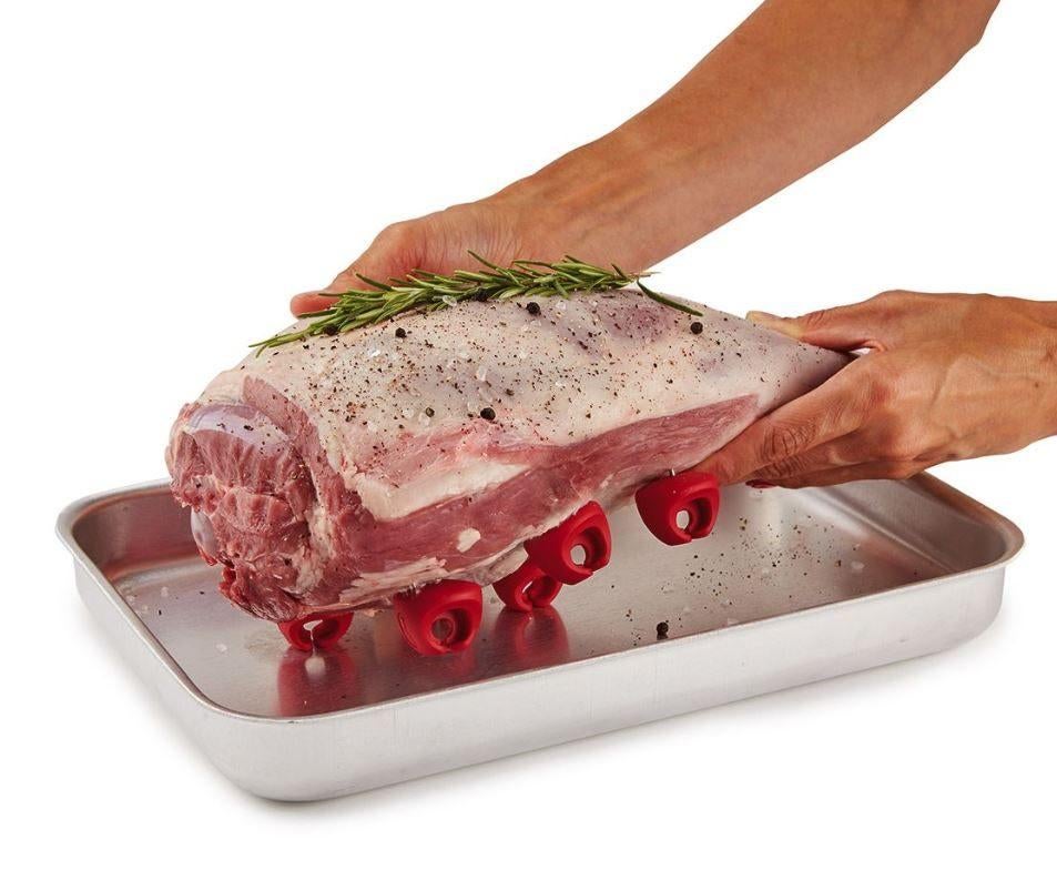 Nieuw | Zyliss set van 6 silicone braadslede afstand houders, Ophalen of Verzenden, Nieuw, Rood, Overige typen