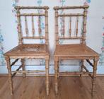 Paire de chaises Napoléon III faux bambou & canne XIXe (2), Enlèvement, Utilisé, Osier ou Rotin, Napoléon III