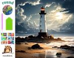 nr 617 DIamond Painting vuurtoren aan zee 40x40cm (rond), Verzenden