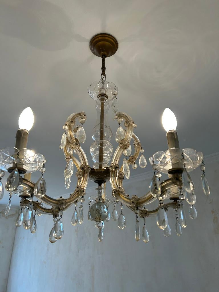 Lustre en cristal, Maison & Meubles, Lampes | Lustres, Enlèvement, Comme neuf, Verre